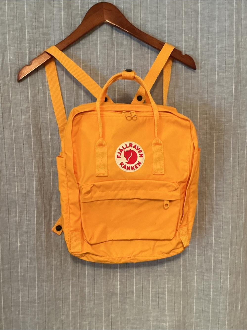 Fjallraven Kånken Backpack in Bright Orange with Red Logo